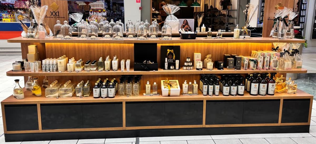 Imagem de interna da loja xxi aromas